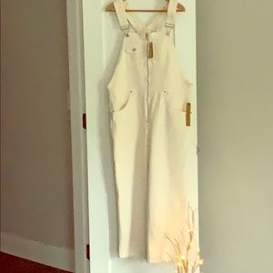 NEW Reformation Ivory Benji Denim Overall